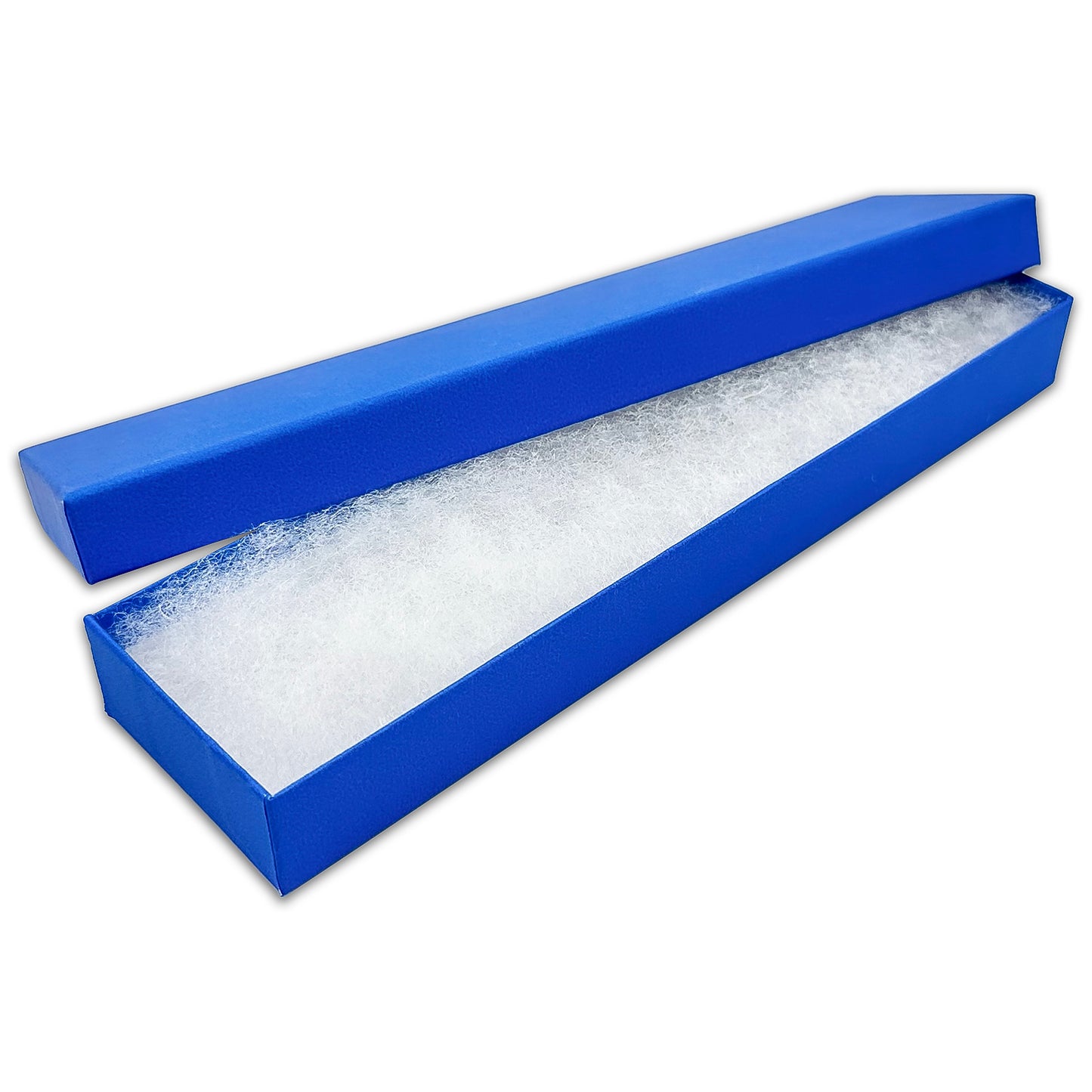 8" x 2" x 1" Neon Blue Cotton Filled Box