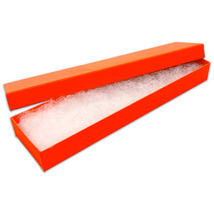 8" x 2" x 1" Neon Orange Cotton Filled Box