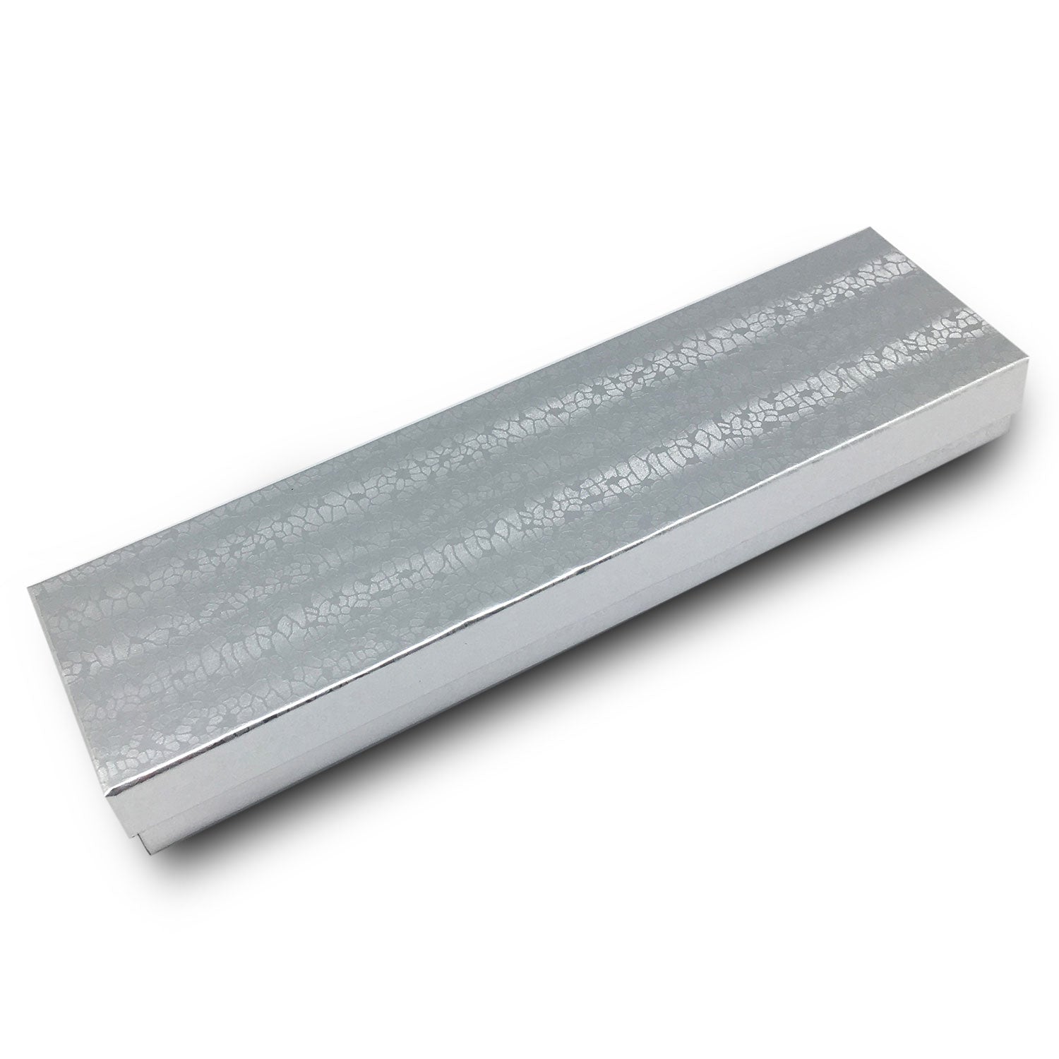 8"x 2"x 1" Silver Foil Cotton Filled Box