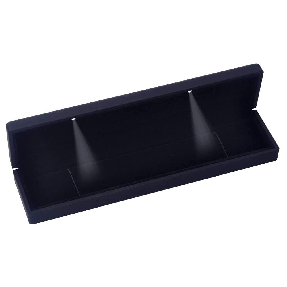 9" x 2 1/8" Matte Black Plastic Bracelet Jewelry Box with LED Light