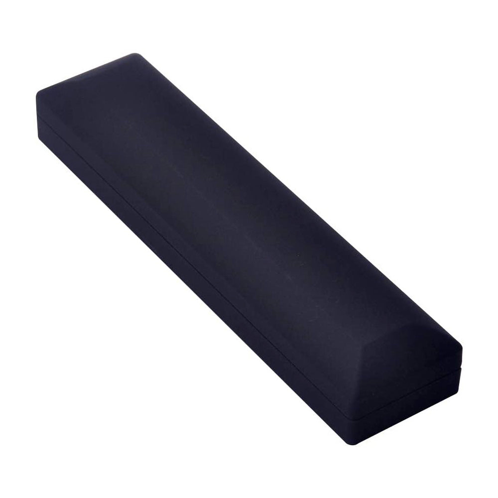 9" x 2 1/8" Matte Black Plastic Bracelet Jewelry Box with LED Light