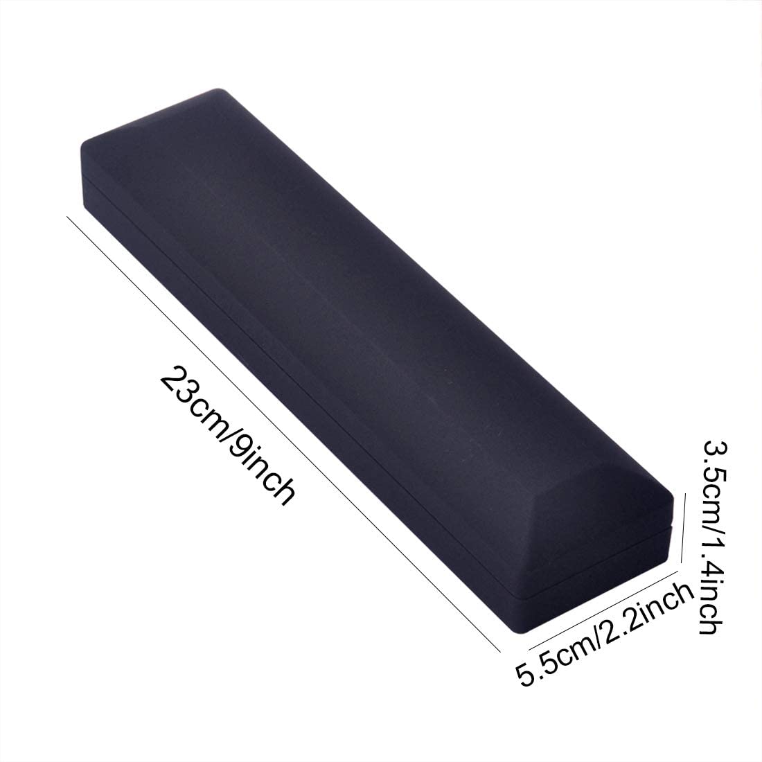 9" x 2 1/8" Matte Black Plastic Bracelet Jewelry Box with LED Light