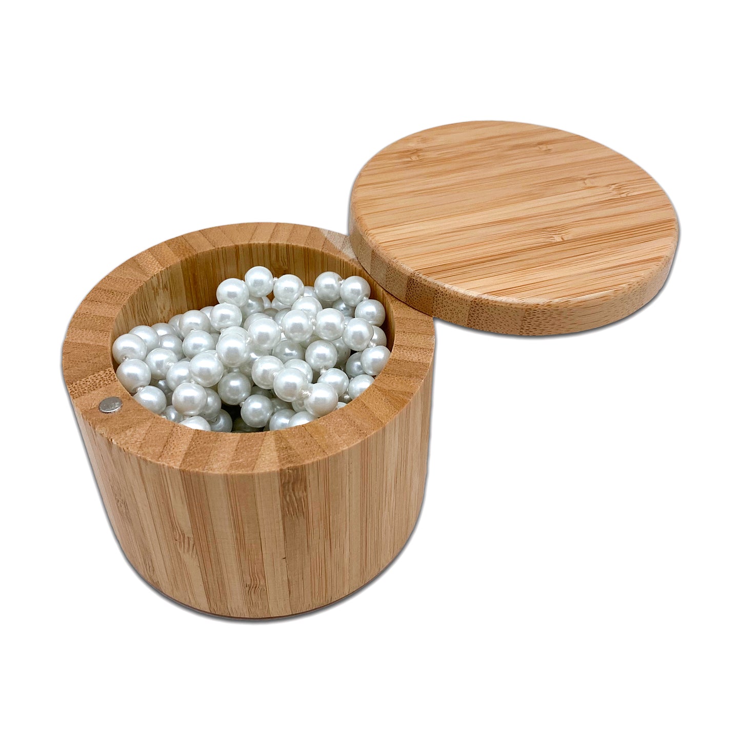 9cm Diameter Round Bamboo Box with Rotating Lid