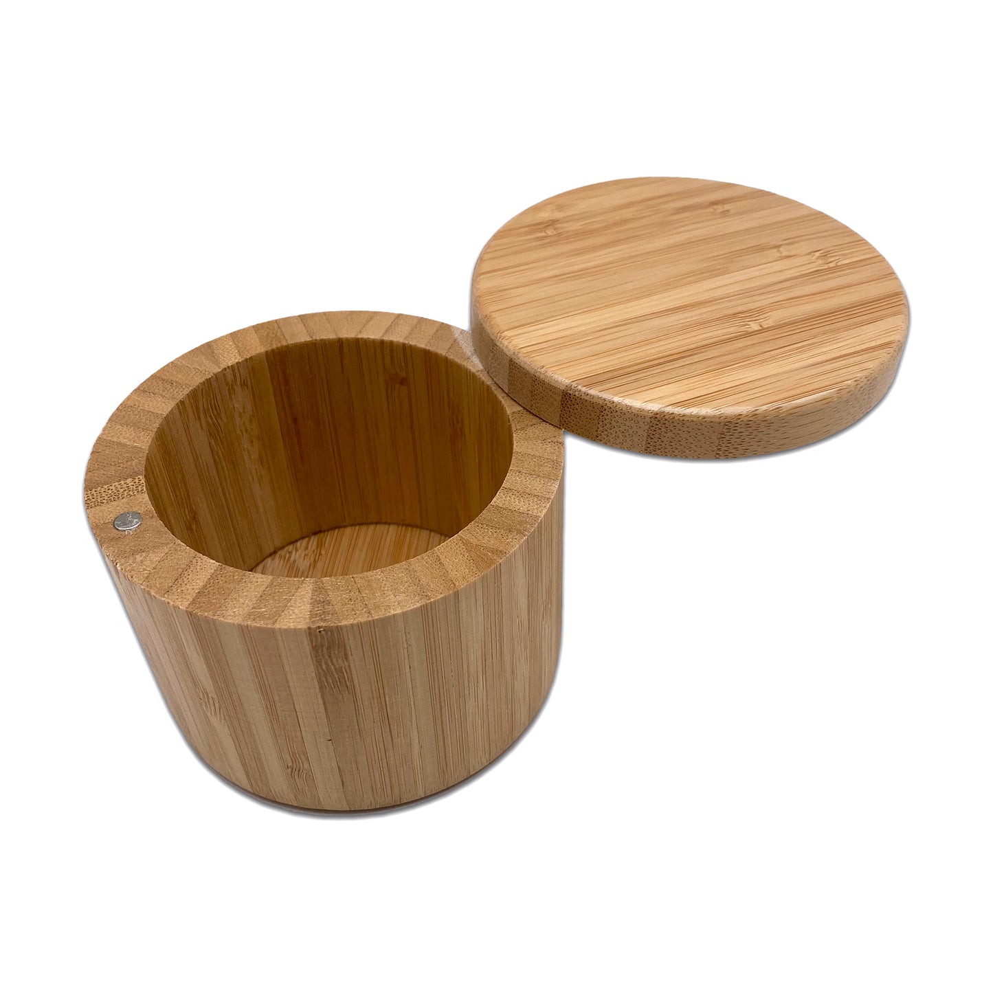9cm Diameter Bam & Boo Round Bamboo Box with Rotating Lid