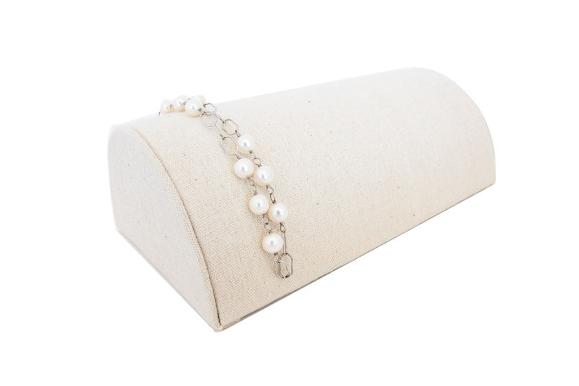 8 1/4" x 4 3/4" x3"H Beige Half Moon Bracelet Ramp