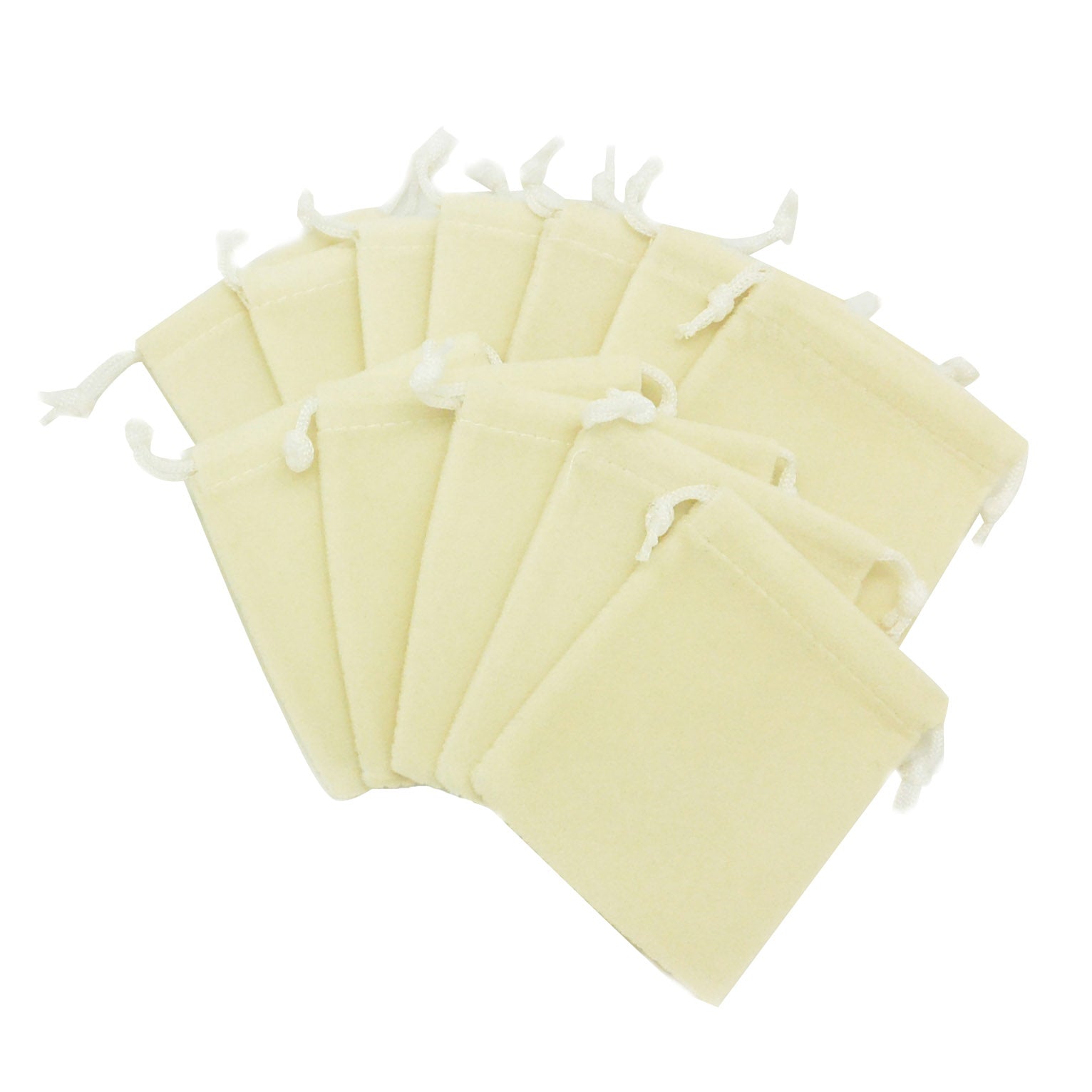 Small Beige High Quality Velvet Pouch Bags Party Favors