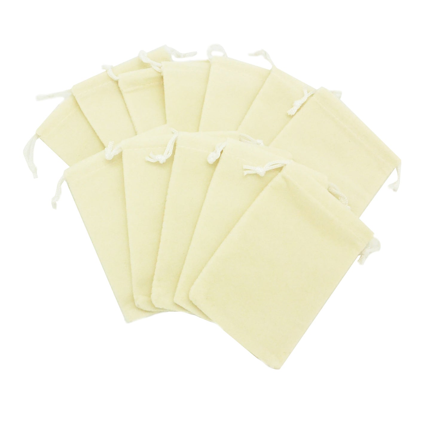 Medium Beige High Quality Velvet Pouch Bags Party Favors