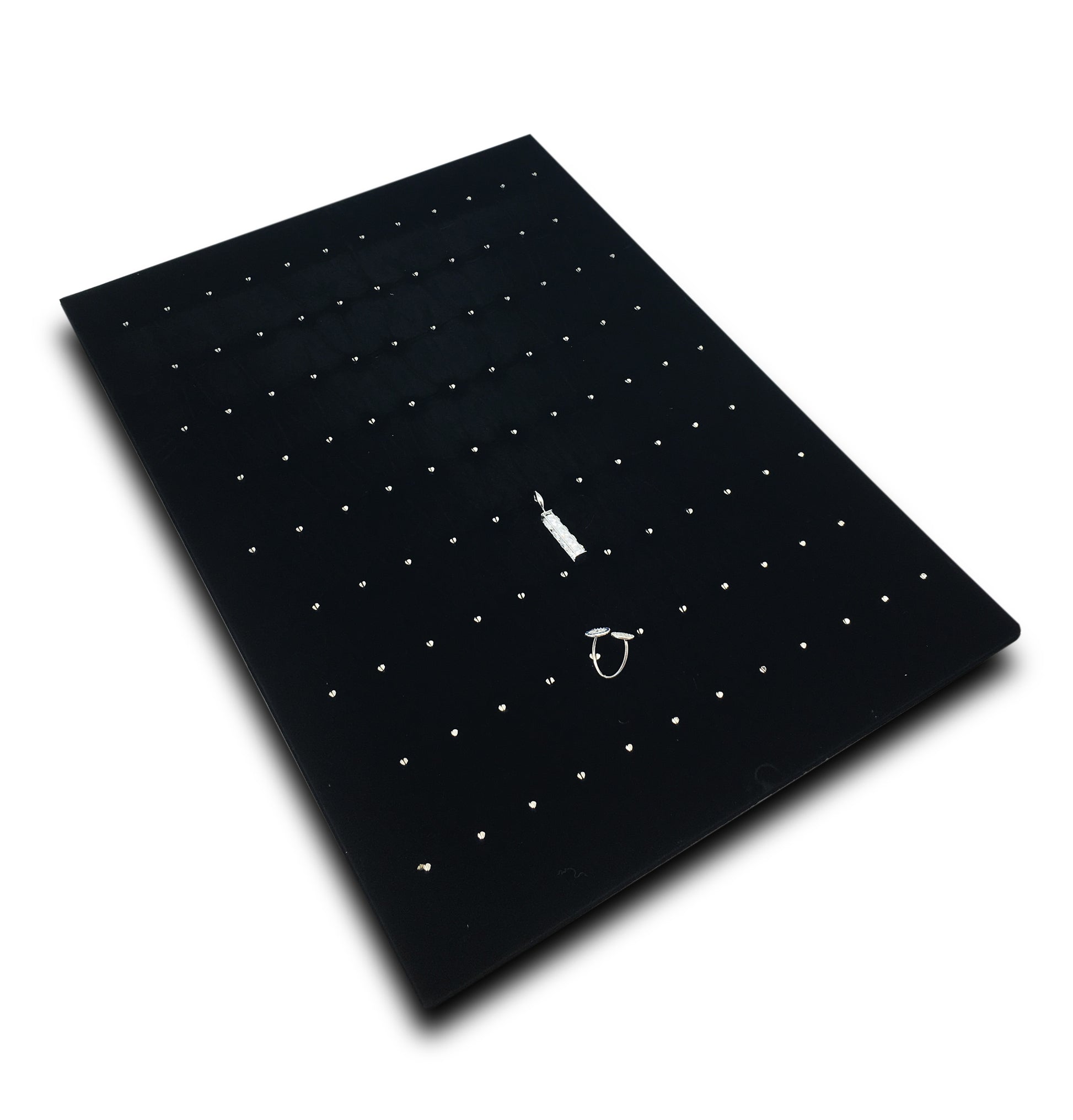 Body Jewelry Velvet Display Pad With 102 Clips