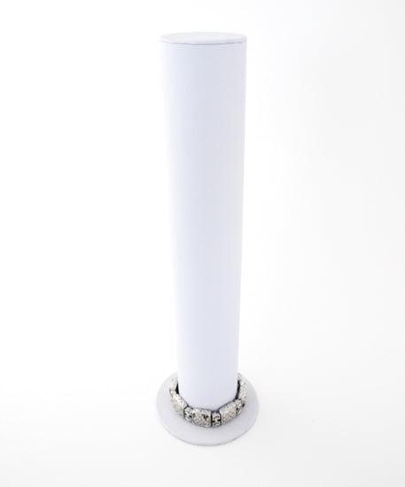 11"H Tall White Leatherette Single Standing Bracelet Roll