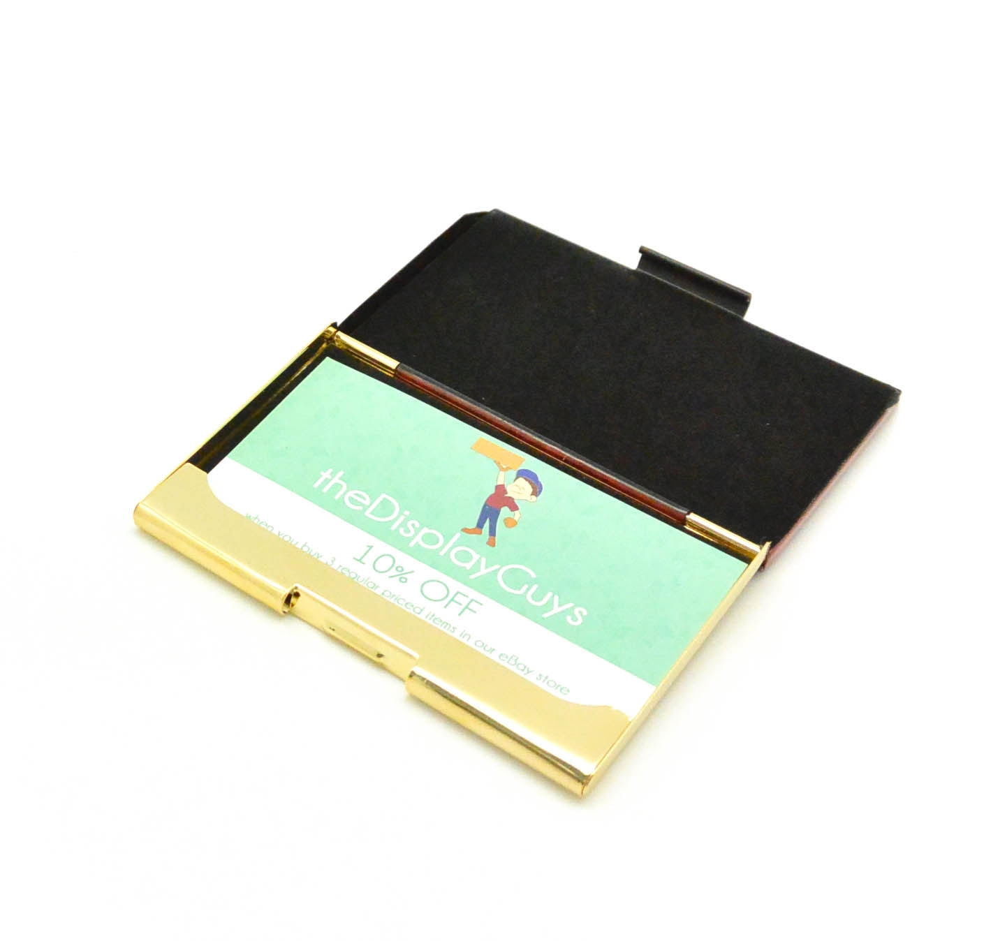 12 Pack Gold and Brown Business Card Holder
