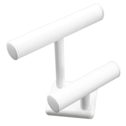 White Leatherette Double T-Bar Display