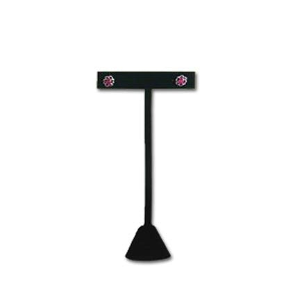 4 3/4" Black velvet single T-shape earring stand