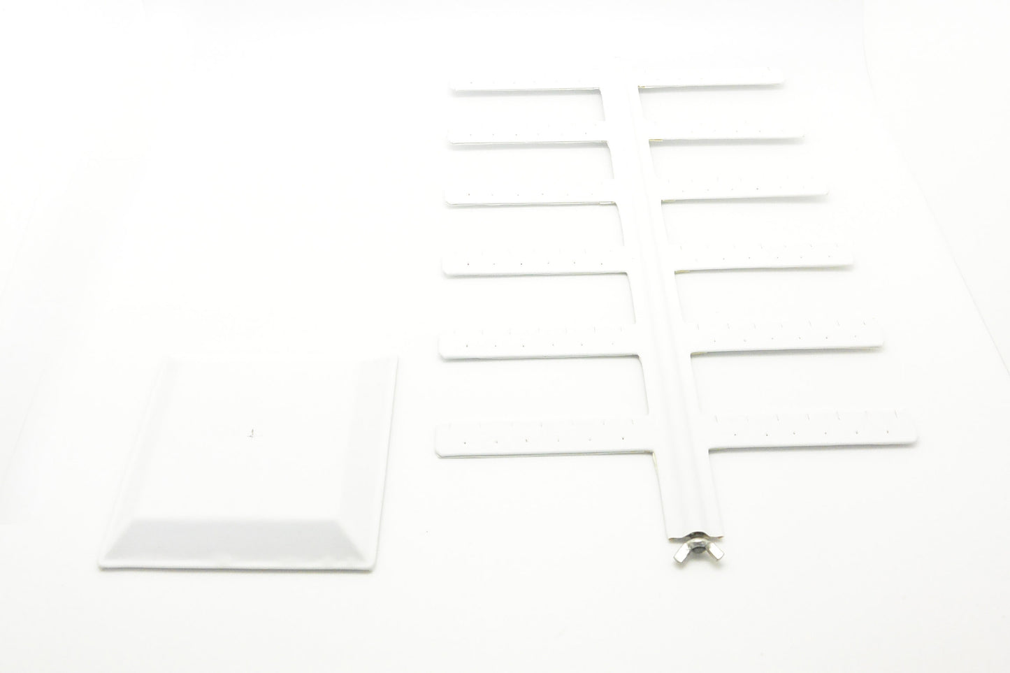 White Leatherette Earring T-Bar for 6 Tier 36 Earrings