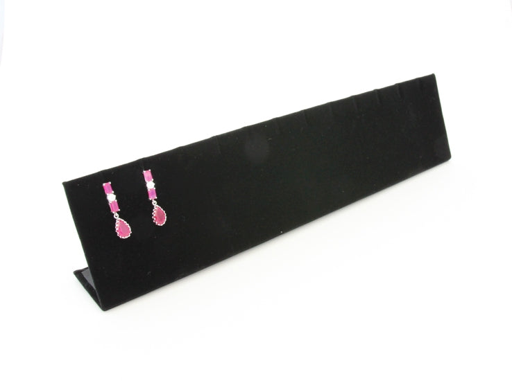 12"Wx1 3/4"Dx 2 3/4"H Black Velvet earrings and necklace Display