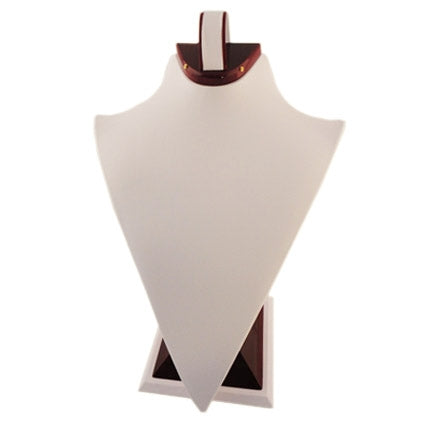 Large White Leatherette/Rosewood Display