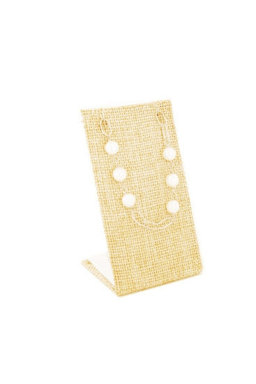 6 Self-Standing Beige Burlap Earring/Pendant Displays