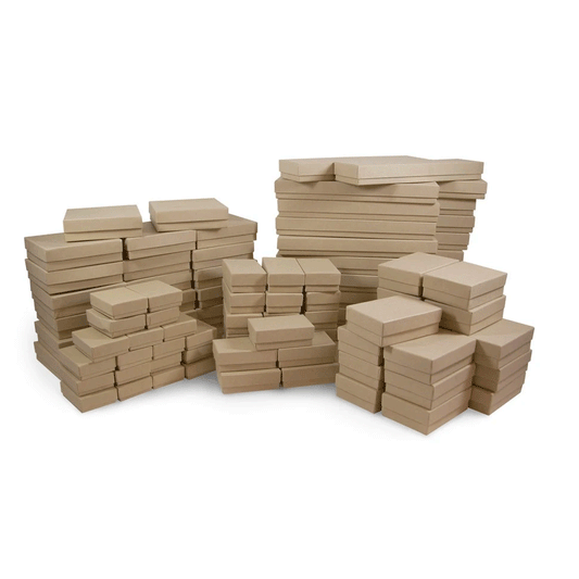 Cotton Filled Jewelry Box Assortment in Kraft