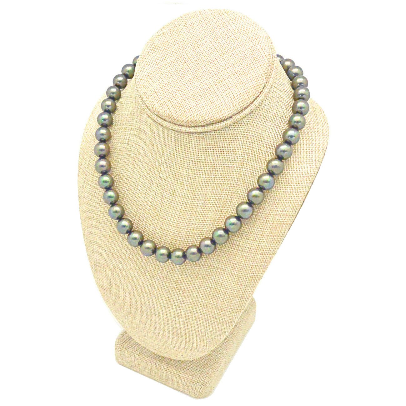 9 5/8"H Deluxe Beige Burlap Necklace Bust Neck Form