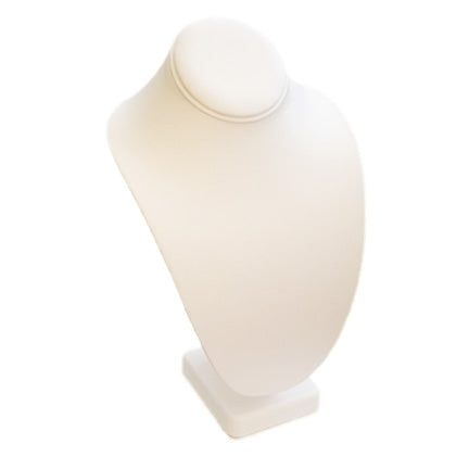 15"H White Leatherette Necklace Bust Display