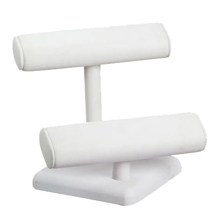 White Leatherette Double Oval Bar