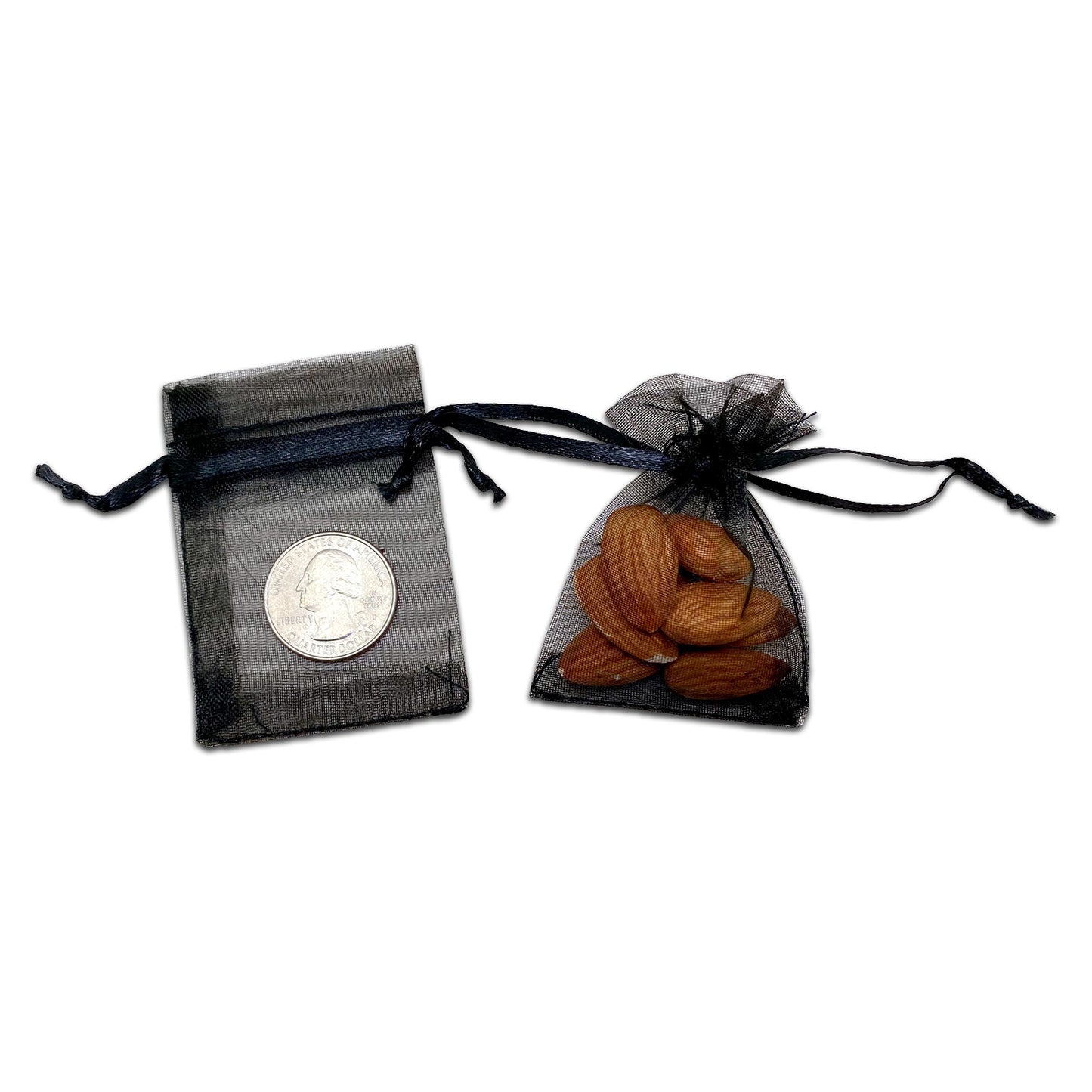 Black Organza Drawstring Pouches