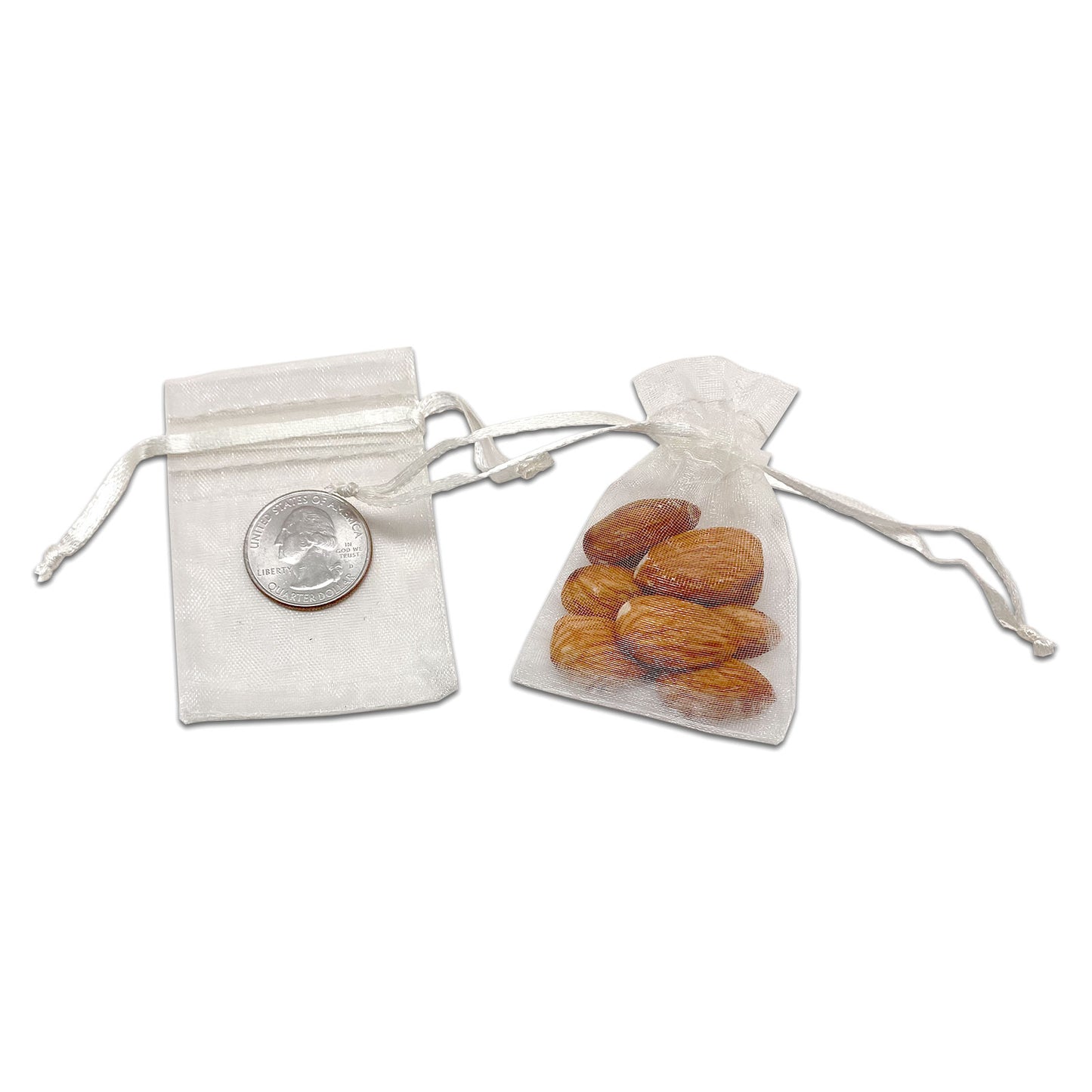 Cream Color Organza Drawstring Pouches