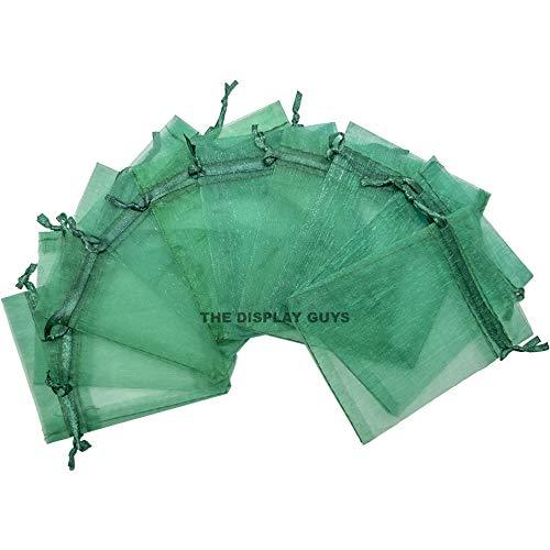 Green Organza Drawstring Pouches