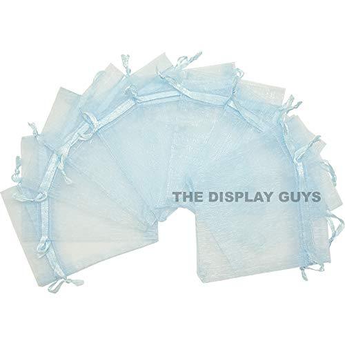 Light Blue Organza Drawstring Pouches