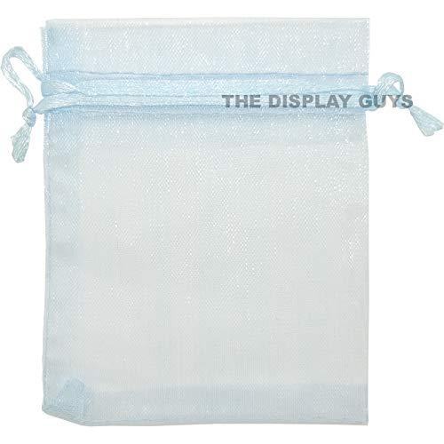 Light Blue Organza Drawstring Pouches