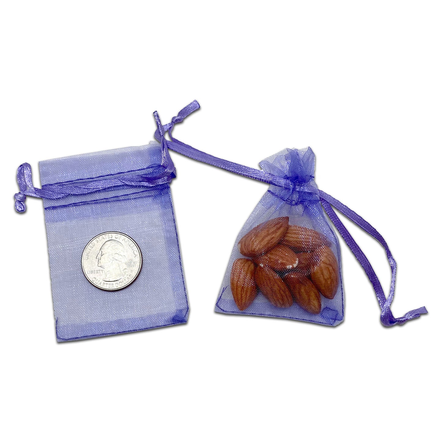 Light Purple Organza Drawstring Pouches