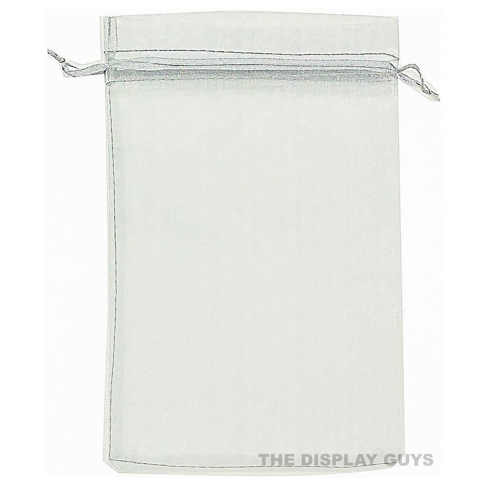 Silver Organza Drawstring Pouches