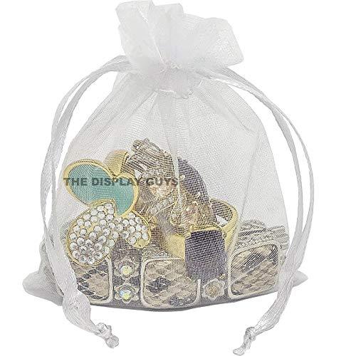 White Organza Drawstring Pouches