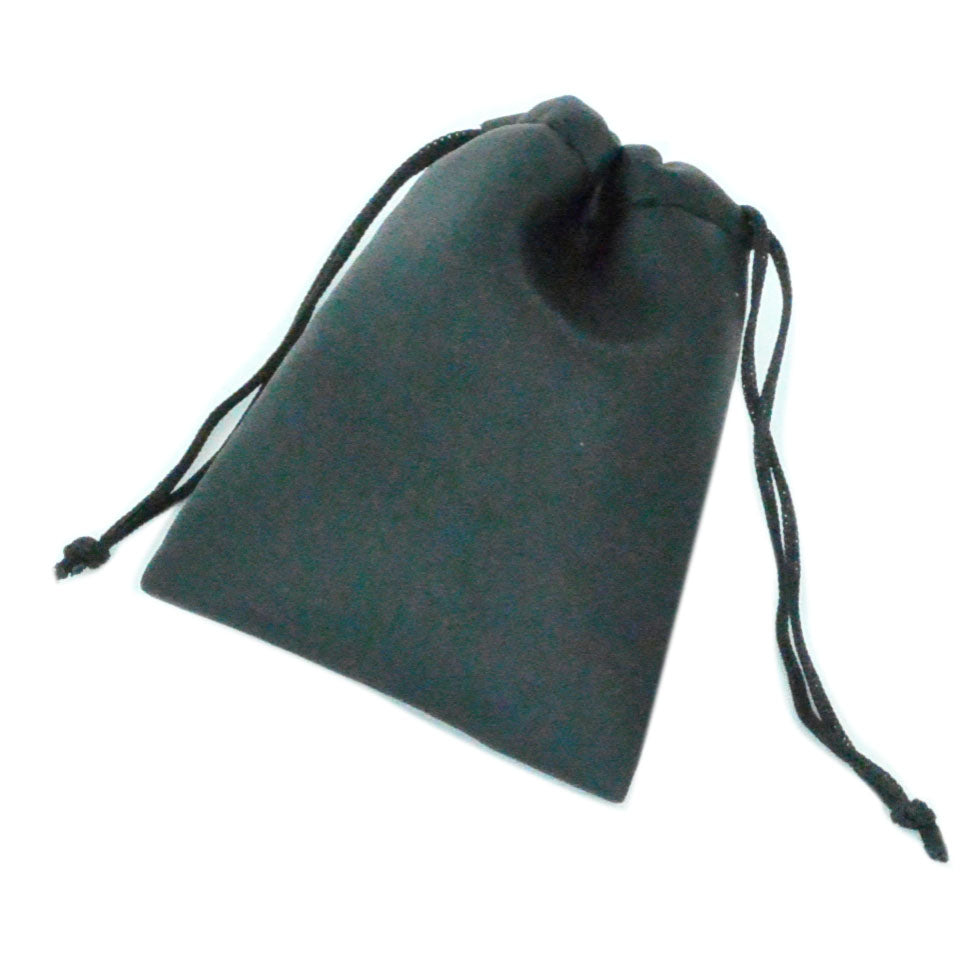 2 1/2"Wx3 1/2"H Black Leatherette Drawstring Pouch for Jewelry