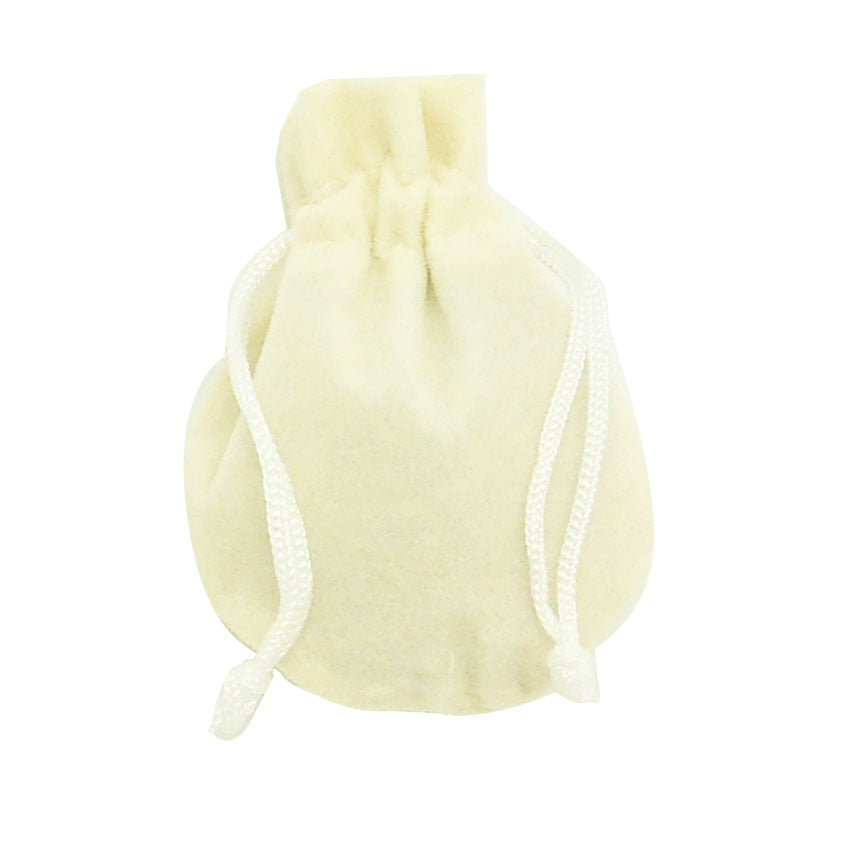 Small Beige High Quality Velvet Round Pouch Bags Party Favors