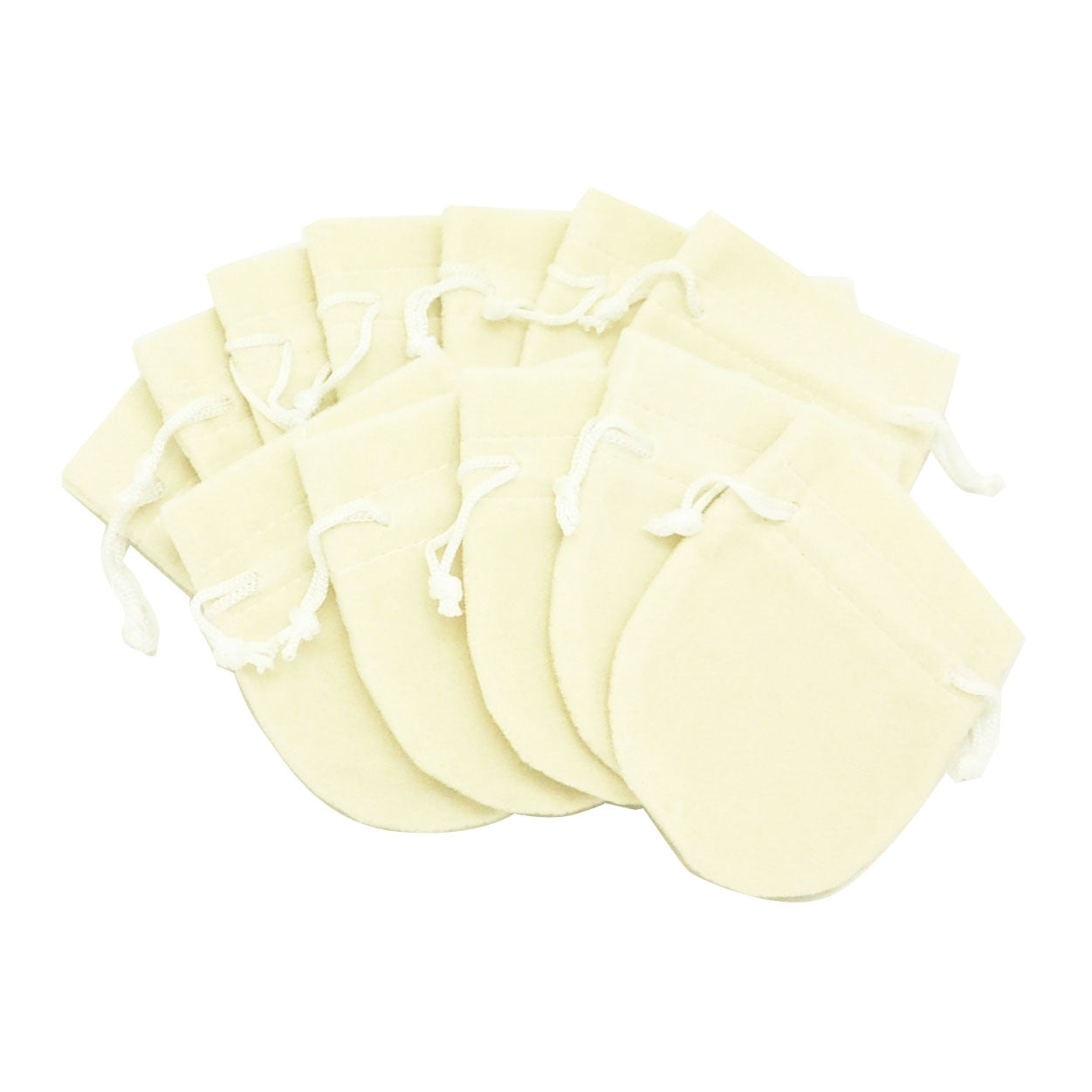 Small Beige High Quality Velvet Round Pouch Bags Party Favors