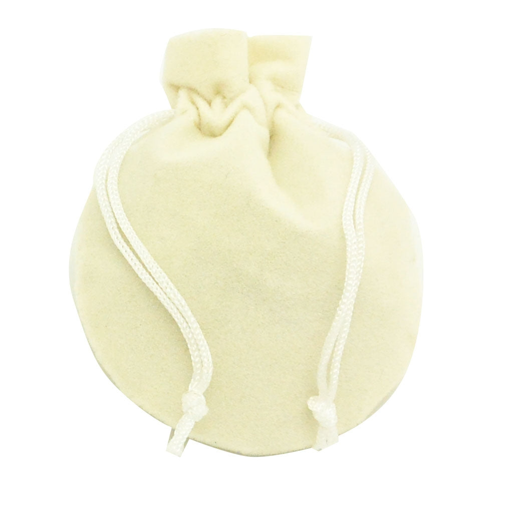 Medium Beige High Quality Velvet Round Pouch Bags Party Favors