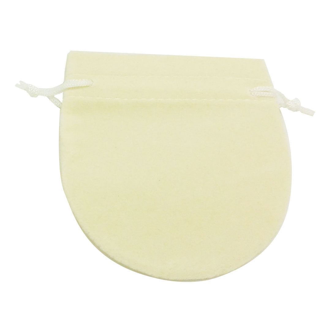 Medium Beige High Quality Velvet Round Pouch Bags Party Favors