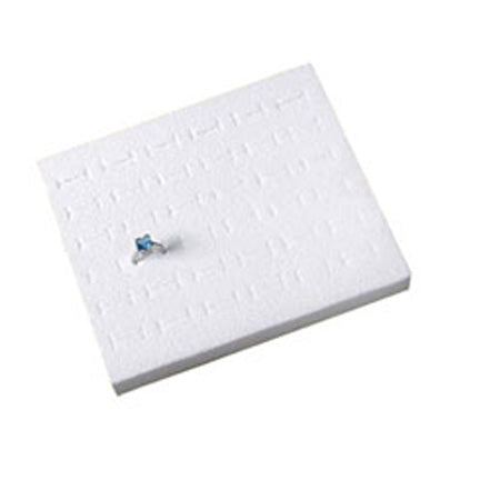White Velvet Ring Foam for 36 Rings
