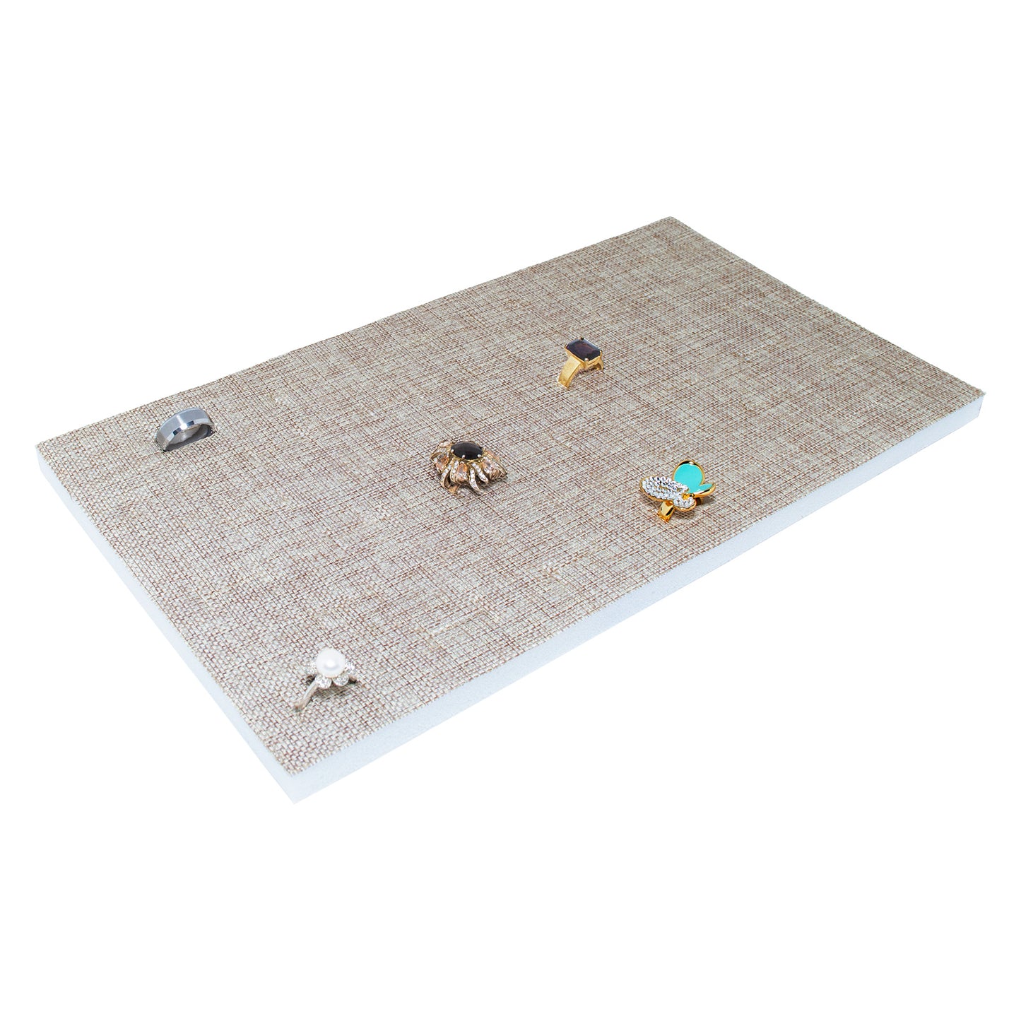 36 Ring Linen Burlap Foam Standard Jewelry Tray Insert