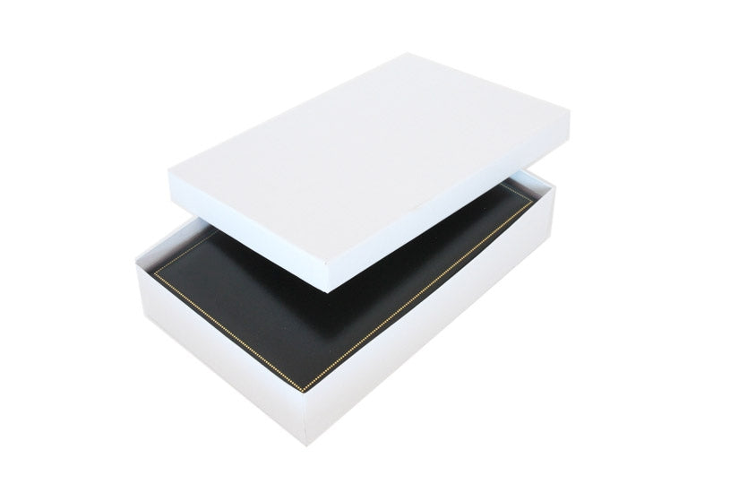 Black Deluxe Leather Necklace Jewelry Display Box