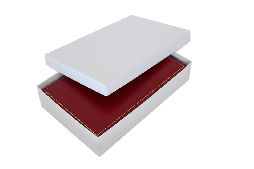 Red Deluxe Leather Necklace Jewelry Display Box