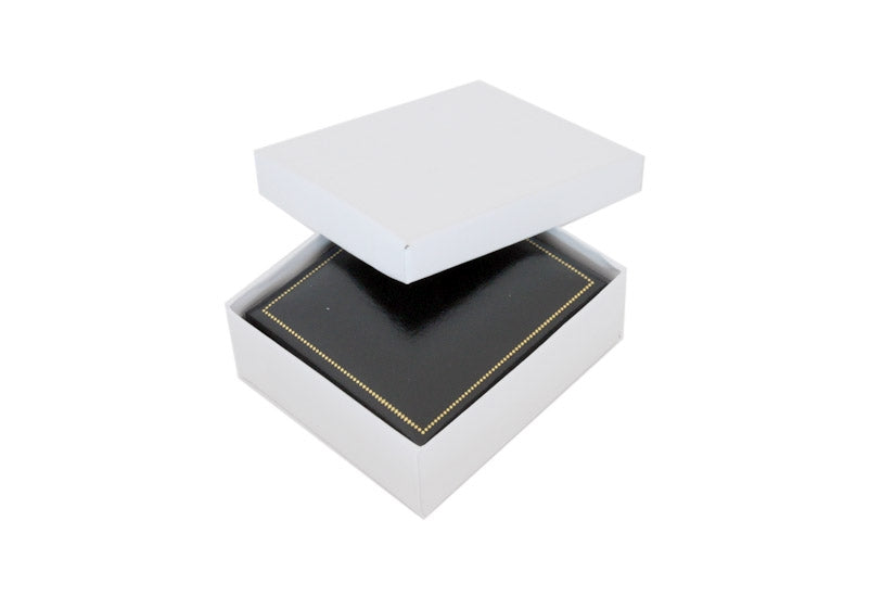 Single Door Deluxe Black Leather Earring/Pendant Box