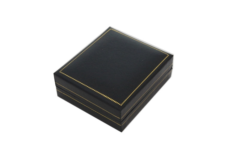 Single Door Deluxe Black Leather Earring/Pendant Box