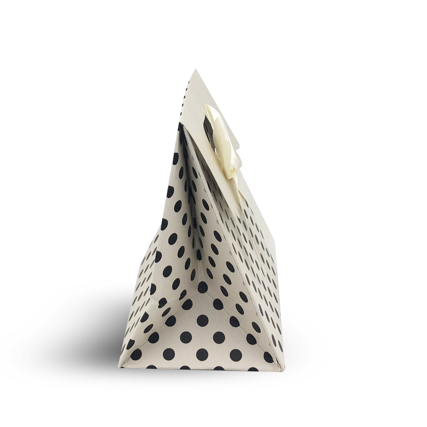 12pcs White Polka Dots Bowknot Paper Gift Bag Tote (small)