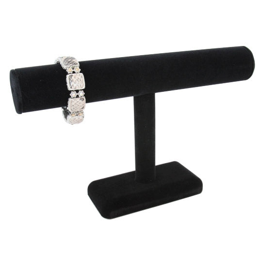 11 1/2"Wx7"H Black Leatherette Single Round T-Bar