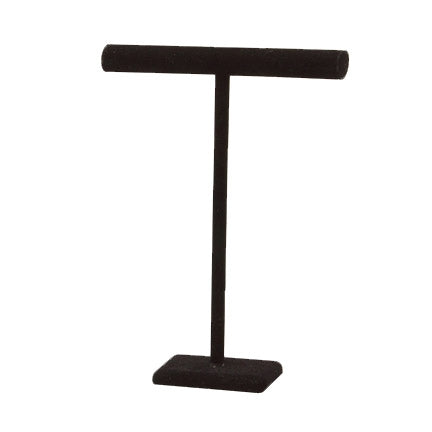 18"H Black Velvet Single Round T-Bar Tall Jewelry Display