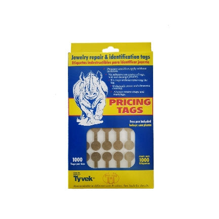 Gold Tear-Proof Self Stick Dumbbell Rhino Tag
