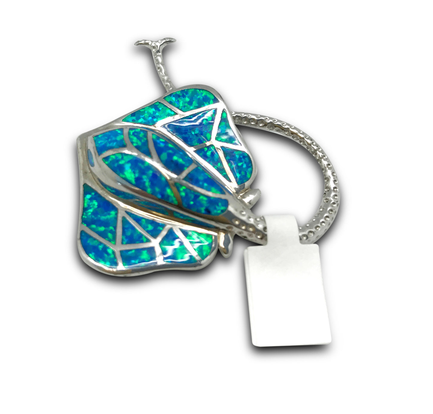 White Silver Tear-Proof Self Stick Dumbbell Rhino Tag