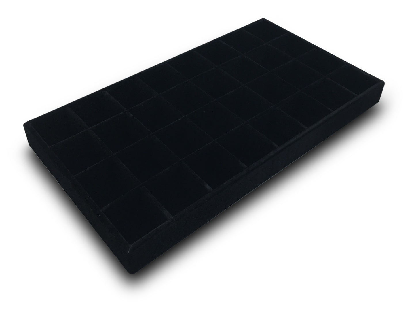 Deluxe Black Velvet 32 Compartment Stackable Jewelry Tray