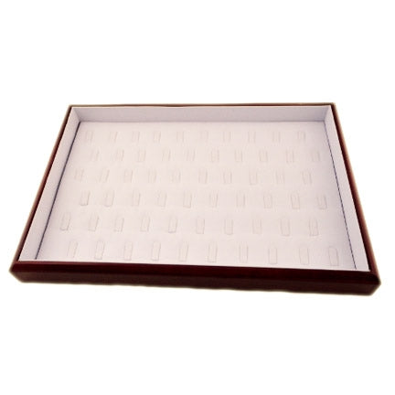 Rosewood White Leather Ring Tray